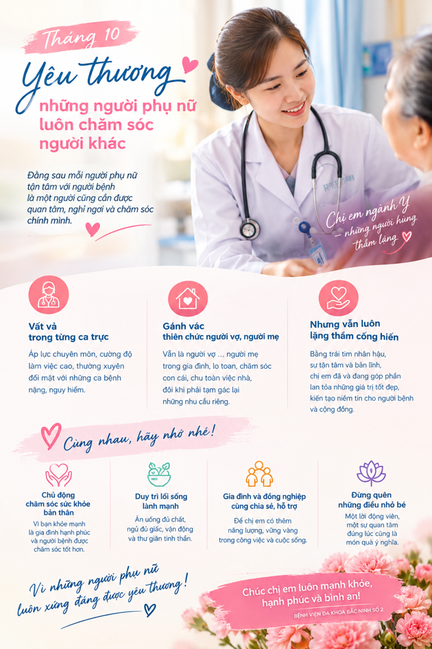 PHỤ NỮ NGÀNH Y Chăm sóc người bệnh, đừng quên chăm sóc chính mình