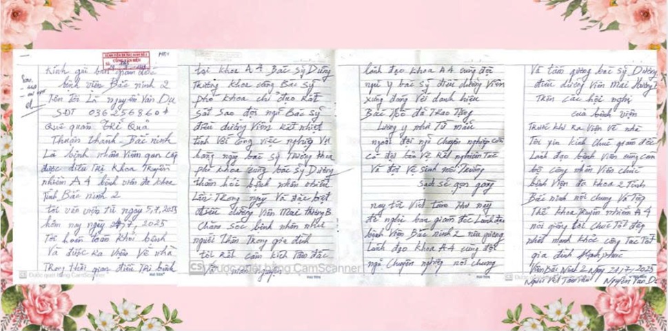 LỜI CẢM ƠN CỦA BỆNH NHÂN GỬI TẶNG ĐỘI NGŨ Y BÁC SỸ KHOA TRUYỀN NHIỄM